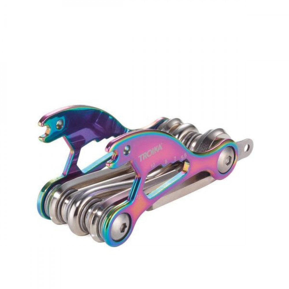 Мультиінструмент для велосипедів Troika Bike Tool, 18 функцій, райдужна обробка, фото 1