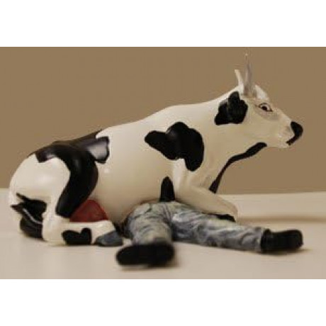 Коллекционная статуэтка CowParade корова Sitting on Mant, Size М, фото 7