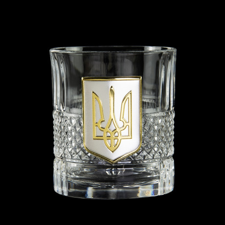 Набор бокалов для виски «Тризуб» Boss Crystal, 2 бокала, серебро, золото, хрусталь, фото 3
