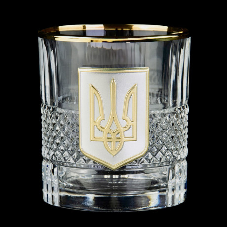 Набор для виски "Гербовый с трезубцем" 7 предметов Boss Crystal, графин, 6 бокалов, серебро, золото, хрусталь, защитный лак, фото 6