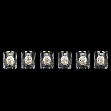 Набор для виски "Казаки" Boss Crystal,  6 бокалов, золото, серебро, хрусталь, фото 3