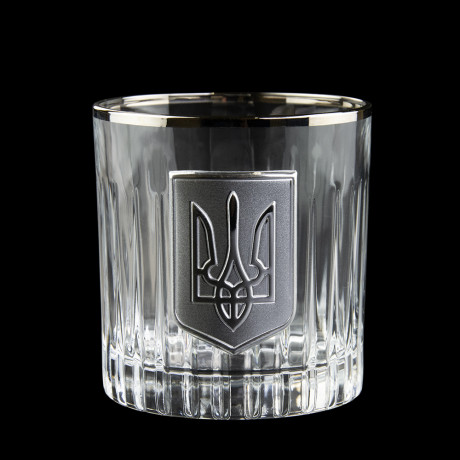 Набір келихів для віскі Boss Crystal "Тризуб", 6 келихів платина, срібло, фото 3