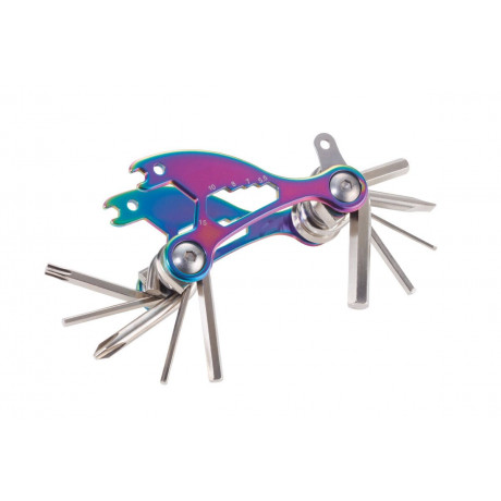 Мультиінструмент для велосипедів Troika Bike Tool, 18 функцій, райдужна обробка, фото 3
