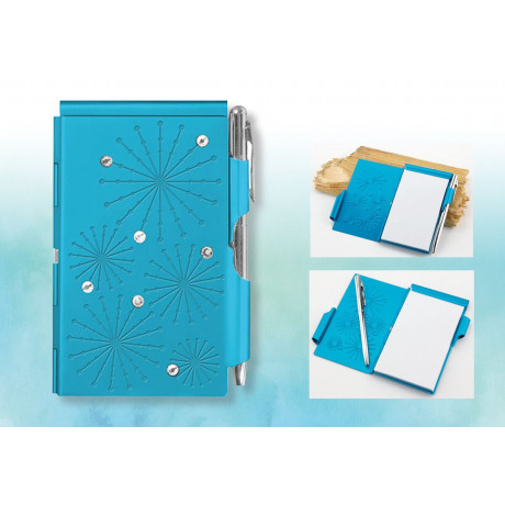 Карманный блокнот с ручкой Troika Glitz Bright Blue, фото 4