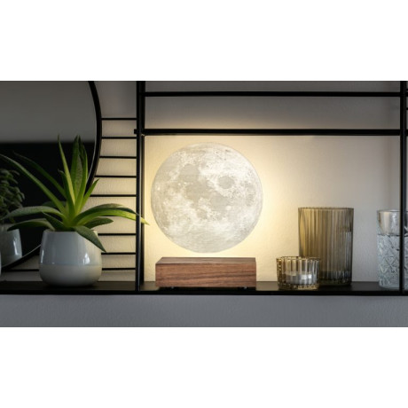 Левитирующая лампа на аккумуляторе Gingko Moon,  дерево орех, фото 5