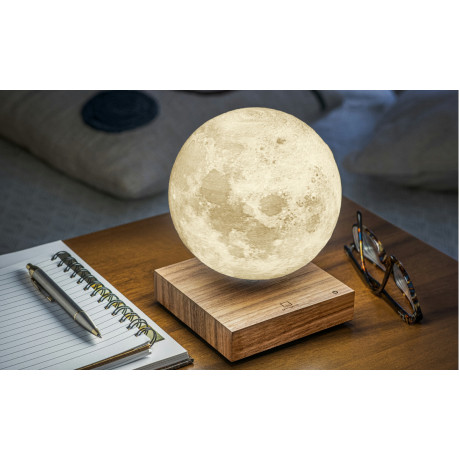 Левитирующая лампа на аккумуляторе Gingko Moon,  дерево орех, фото 3