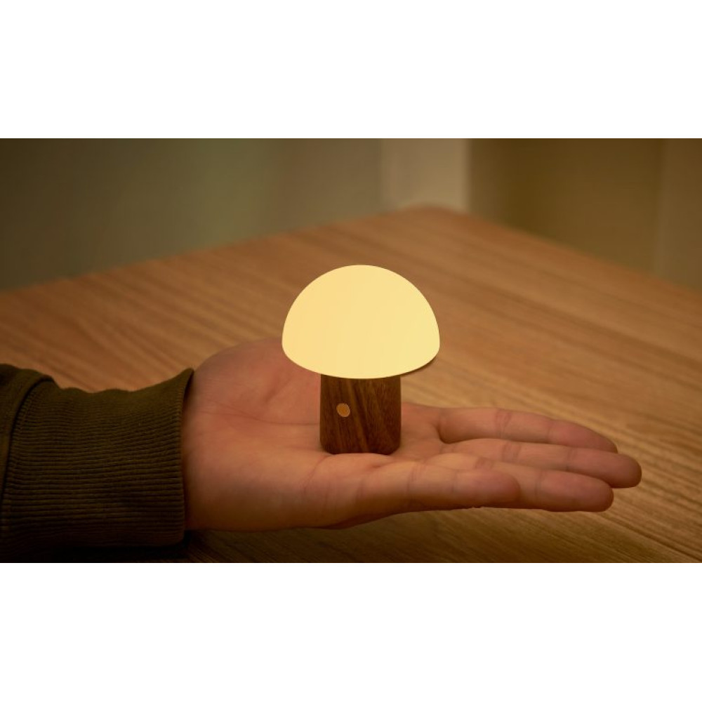 Светильник на аккумуляторе Gingko Alice Mushroom Lamp Super Mini, орех, фото 1