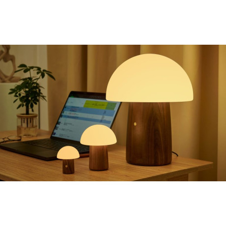 Светильник на аккумуляторе Gingko Alice Mushroom Lamp Super Mini, орех, фото 10
