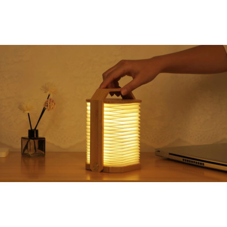 Светильник на аккумуляторе Gingko Smart Origami Lamp, бамбук, фото 3
