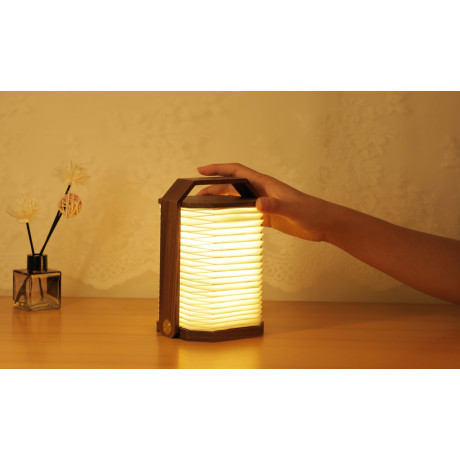 Светильник на аккумуляторе Gingko Smart Origami Lamp, натуральный орех, фото 2