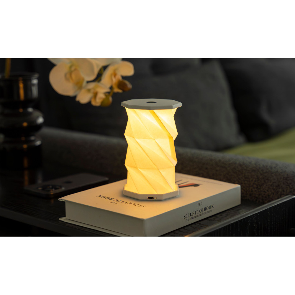 Светильник на аккумуляторе Gingko Mini Hexagon Twist, белый, фото 1