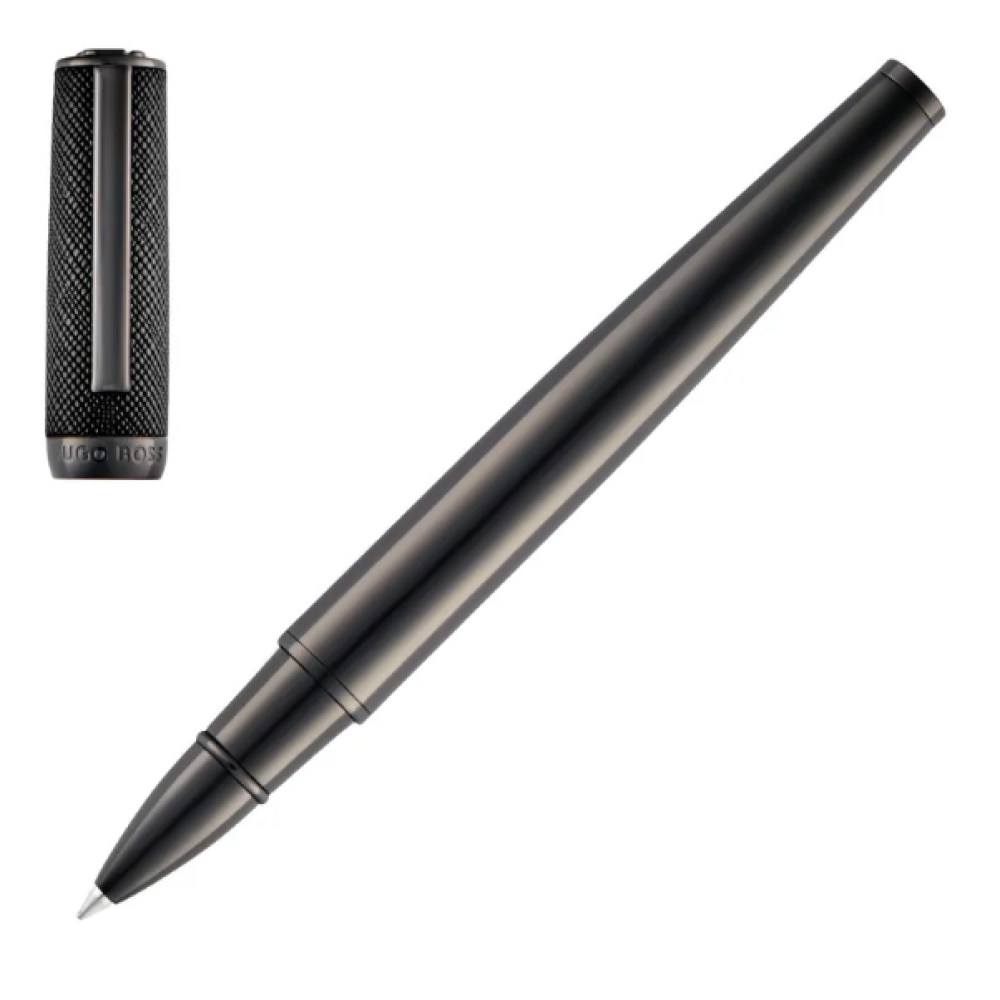 Ручка-роллер Hugo Boss Double B Saffiano Black, фото 1