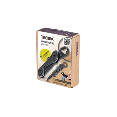 Міні-інструмент Troika PARCEL CUT-CART, з 9 функціями, карабін, червоний