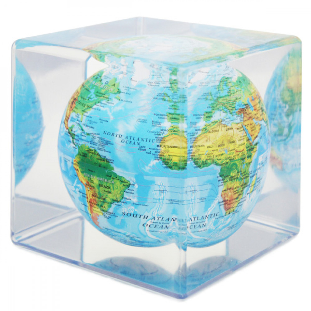 Гиро-глобус Solar Globe Mova Физическая карта Мира, куб (MC-5-RBE), фото 1