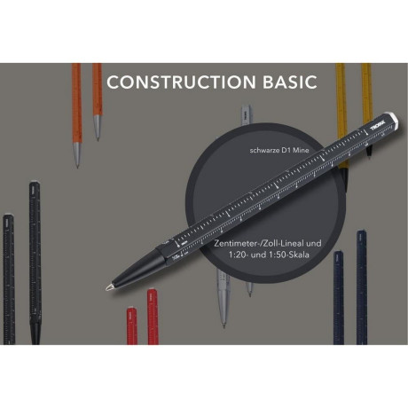 Багатозадачна кулькова ручка CONSTRUCTION BASIC, чорна, фото 5