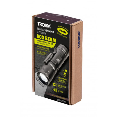 Брелок-фонарик с USB-зарядкой Troika Eco Beam , черный, фото 6