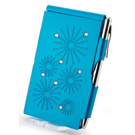 Карманный блокнот с ручкой Troika Glitz Bright Blue, фото 3