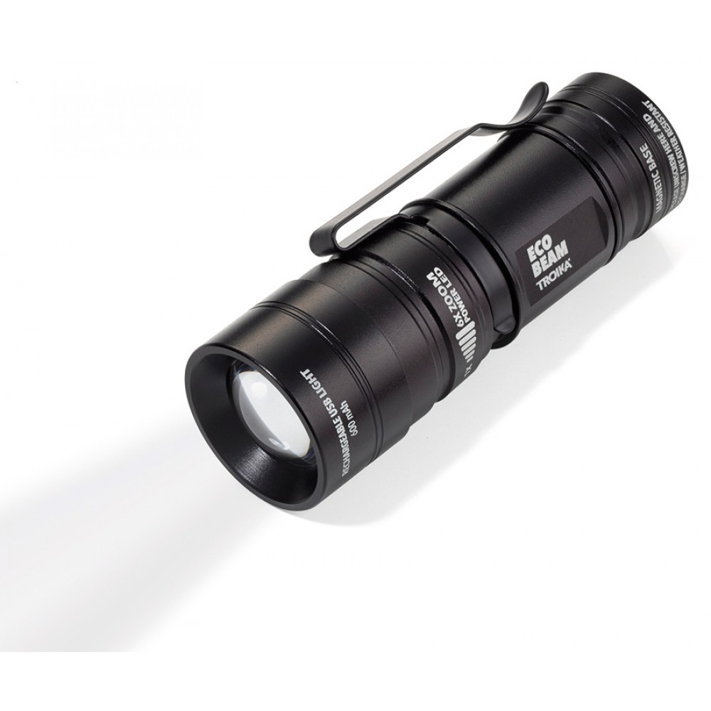 Брелок-фонарик с USB-зарядкой Troika Eco Beam , черный, фото 1
