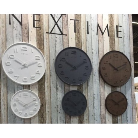 Часы настенные Next Time Wood Wood Medium, белые Ø36 см, фото 6