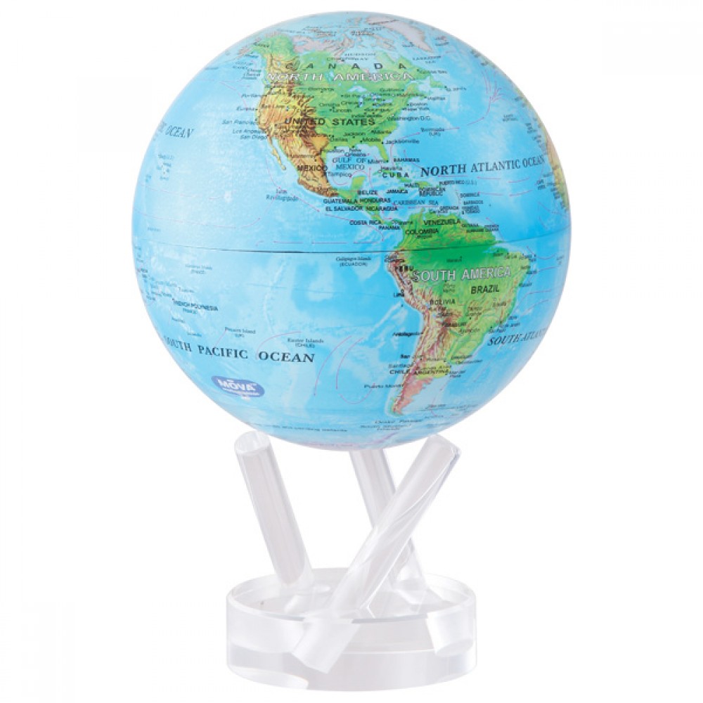 Гіро-глобус Solar Globe Mova Фізична карта Світу 15,3 см (MG-6-RBE), фото 1